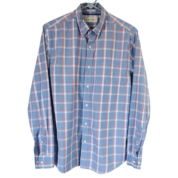 Hawker Rye Regular Plaid Shirt Stretch Long‎ Sleeve  Button Up Mens Size Medium - Picture 1 of 8